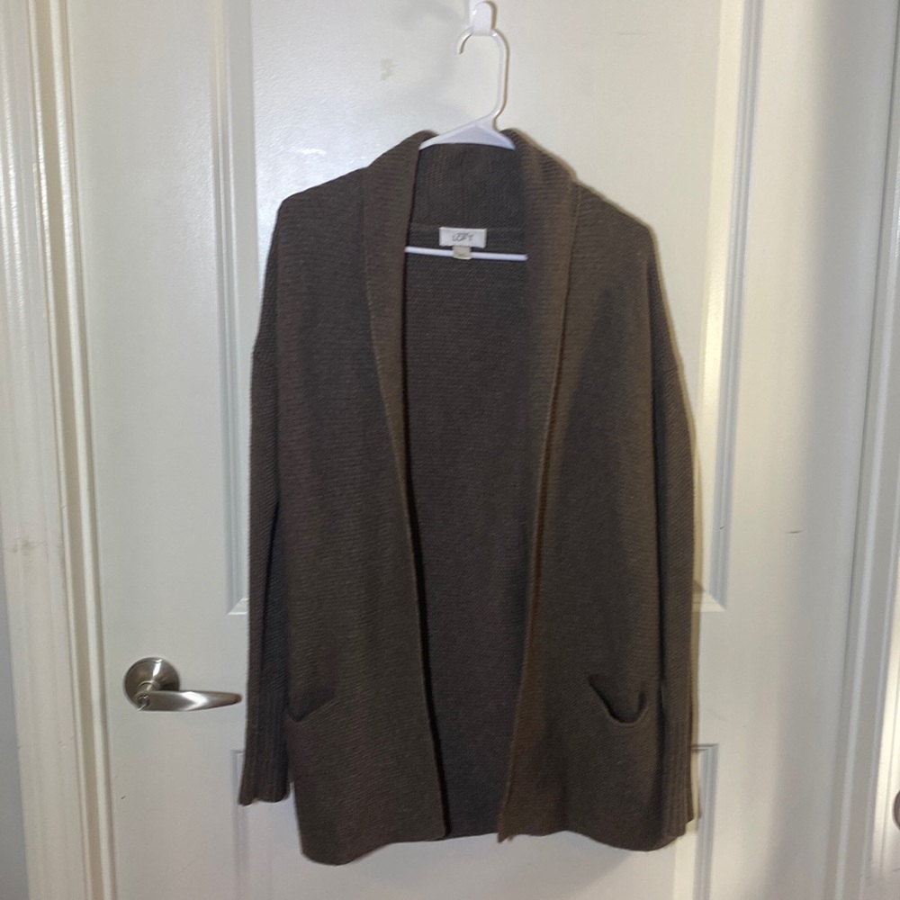 LOFT Brown Knit Shawl Style Cardigan